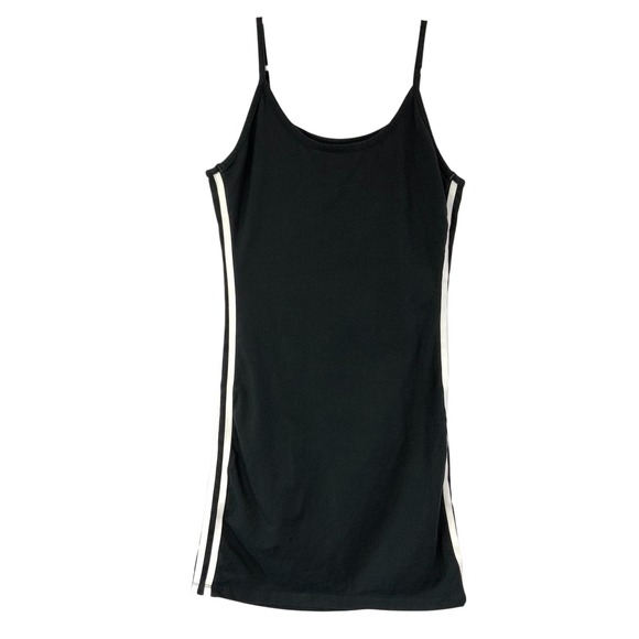 Adidas Originals Women Black White 3 Stripe Trefoil Spaghetti Strap Mini Dress S - Picture 2 of 5
